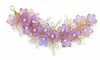 Floral Pearl Crystal Hair Clips - Gold Tone Statement Hair Accessories