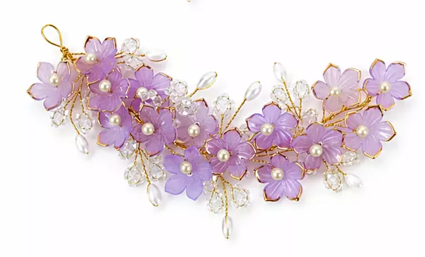 Floral Pearl Crystal Hair Clips - Gold Tone Statement Hair Accessories