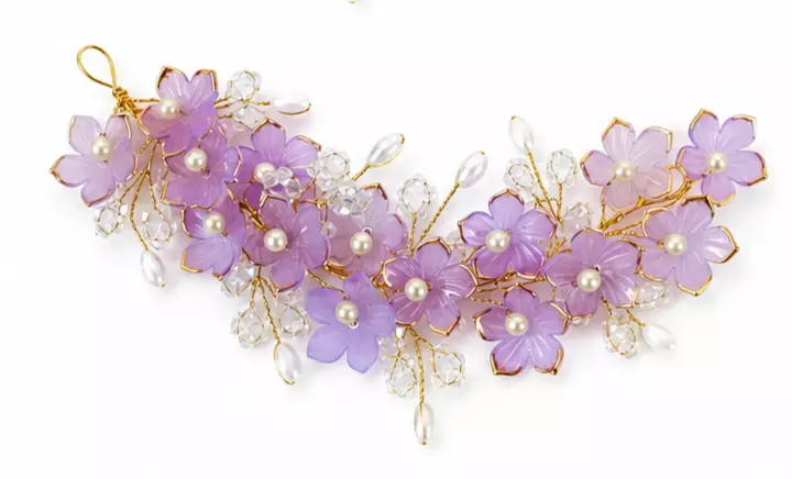 Floral Pearl Crystal Hair Clips - Gold Tone Statement Hair Accessories