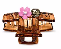 Floral Crystal Claw Hair Clips - Transparent Statement Hair Accessories
