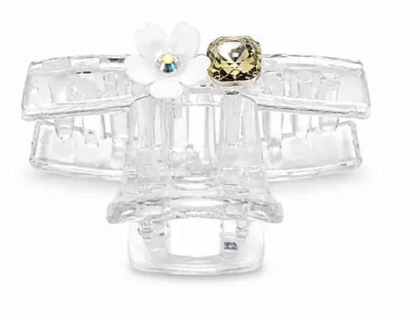 Floral Crystal Claw Hair Clips - Transparent Statement Hair Accessories
