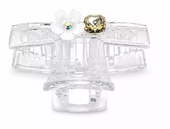 Floral Crystal Claw Hair Clips - Transparent Statement Hair Accessories