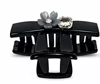 Floral Crystal Claw Hair Clips - Transparent Statement Hair Accessories