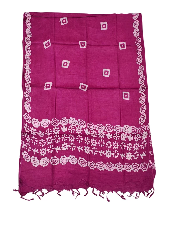 Pink Hand Block Print Cotton Dress Materials with Dupatta for Women