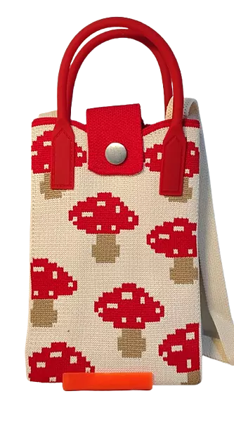 Mini Crossbody Bag For Women & Gril (red mushroom pattern)