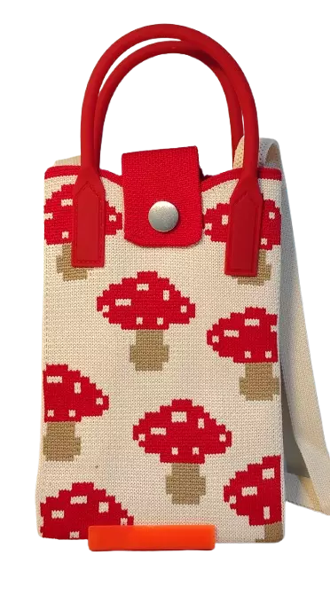 Mini Crossbody Bag For Women & Gril (red mushroom pattern)