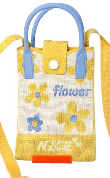 Mini Crossbody Bag For Women & Gril (yellow and blue flower)