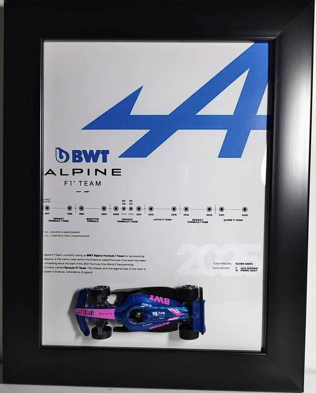 BWT Alpine Formula one Die Cast Car Frame