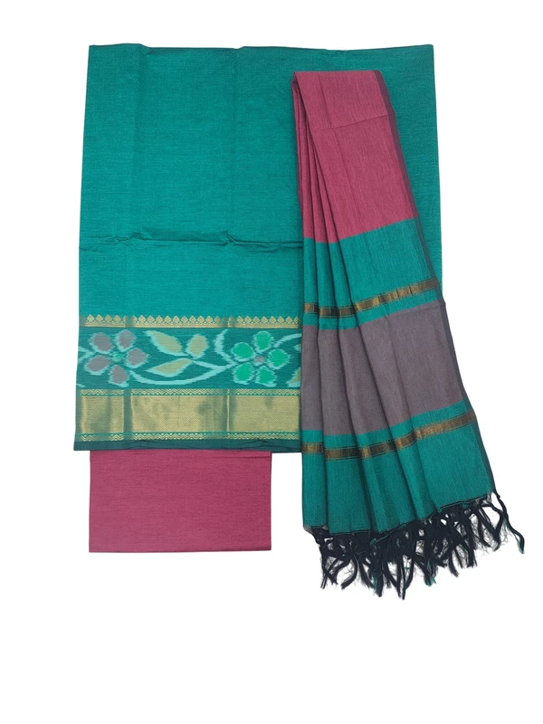 Firoza Pochampally Ikkat Silk Dress Material with Dupatta