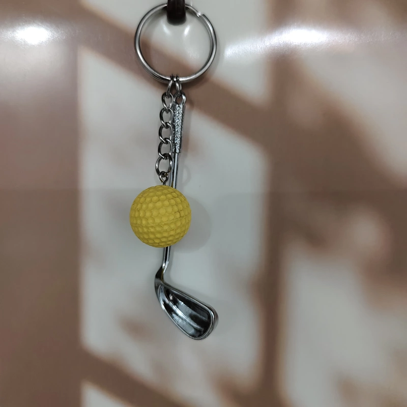 Yellow, Mini Golf Ball Keychain