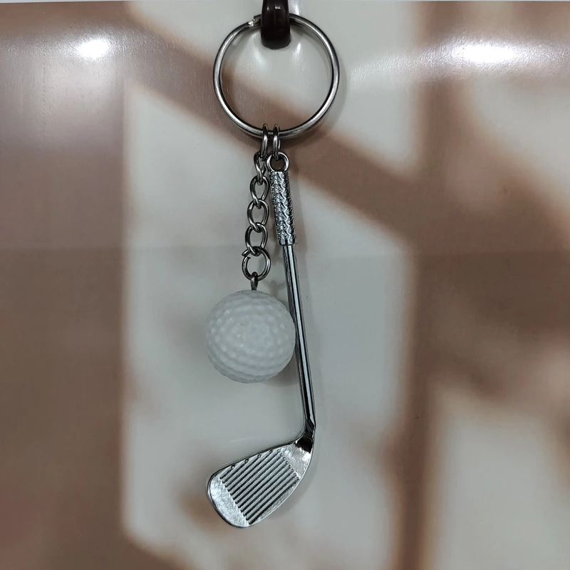 White, Mini Golf Ball Keychain