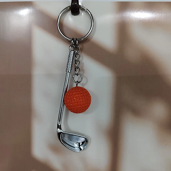 Orange, Mini Golf Ball Keychain