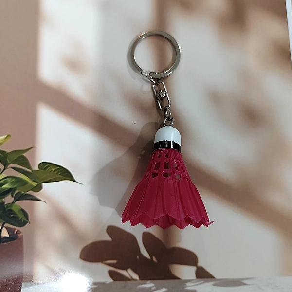 Red, Mini Badminton Shuttlecock Keychain