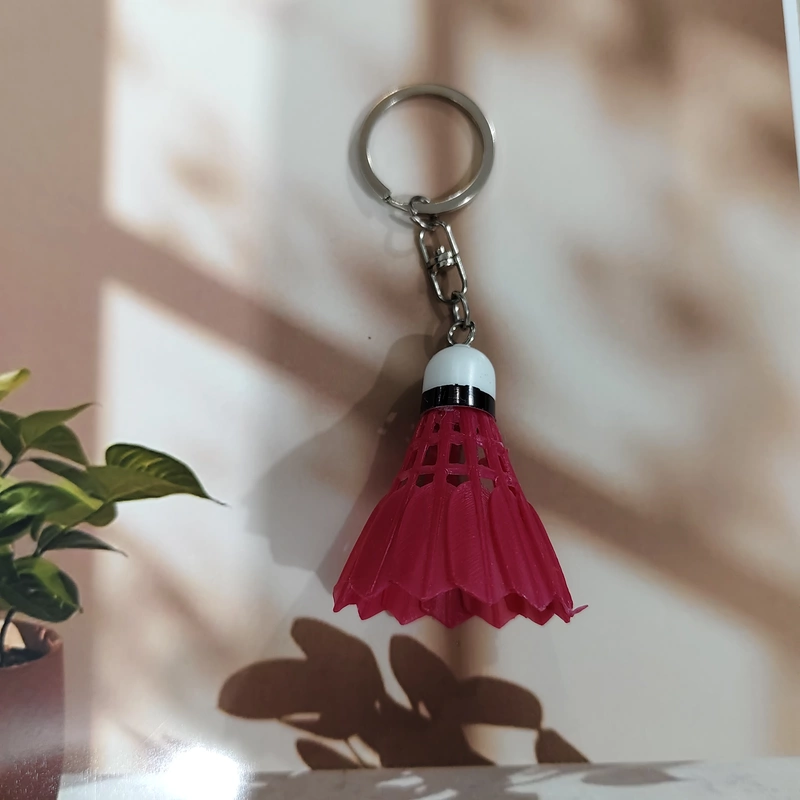 Red, Mini Badminton Shuttlecock Keychain