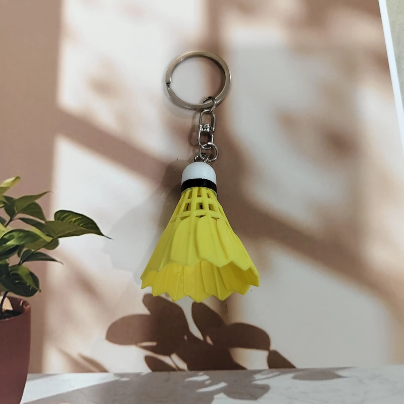 Yellow, Mini Badminton Shuttlecock Keychain