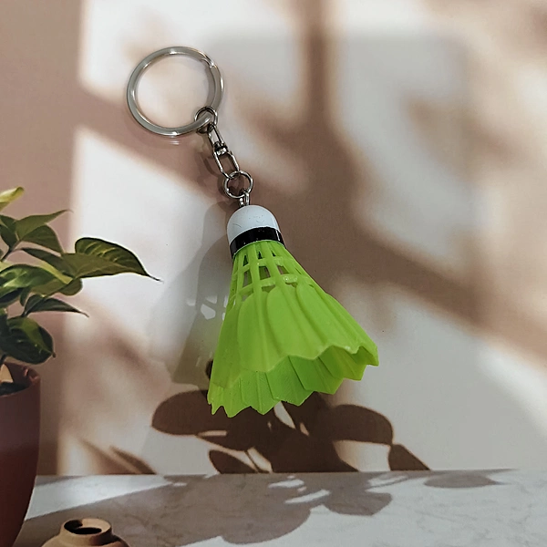 Green, Mini Badminton Shuttlecock Keychain