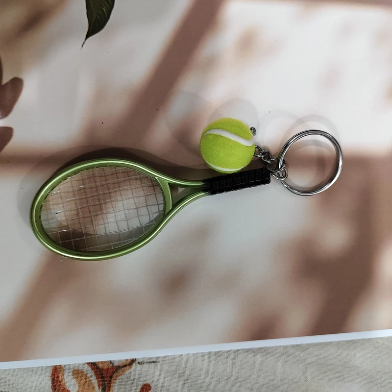 Green, Tennis Racket With Ball Key Chain