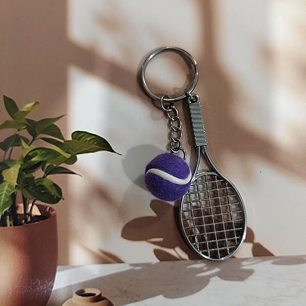 Perpal, Tennis Racket Matel With Ball Key Chain