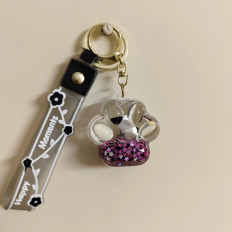 Paw ! Water Glitter Key Chain