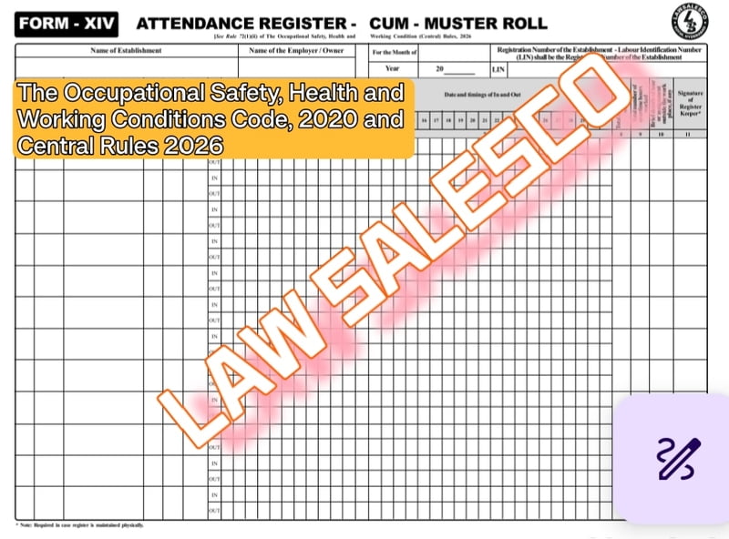 Form XIV Register For Attendance Cum Muster Roll