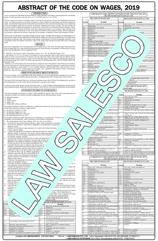 Abstract of the Code on Wages, 2019