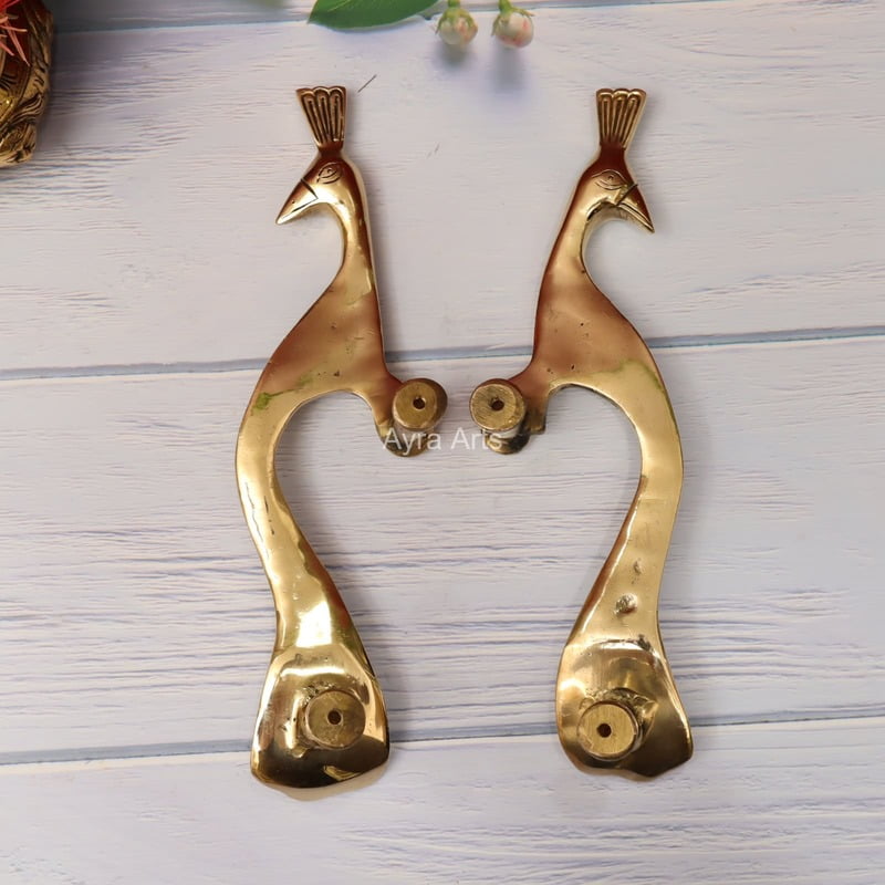 Peacock Door Handle Set - 13.2 Inch Height