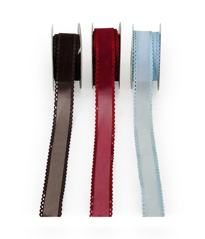 Organza Ribbon With Scalloped Edges - 2 cms