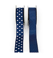 Polka Dot - Navy Blue with White