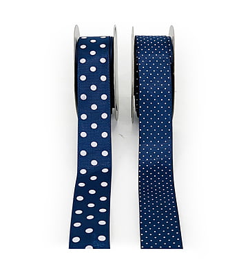 Polka Dot - Navy Blue with White