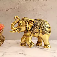 Premium Brass Lightweight Elephant - 7 Inch Height