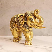 Premium Brass Lightweight Elephant - 7 Inch Height