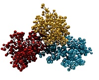 Premium Glitter Berry Cluster - Gold/Red/Blue