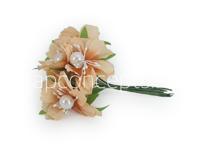 Flowers with White Pearl Centre-Peach
