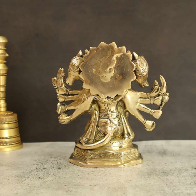 Sacred Brass Pancha Mukha Hanuman - 7 inches