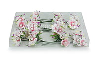 Flowers with White Pearl Centre-White With Hints Of Pink
