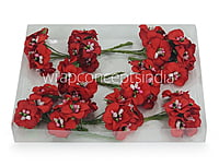 Flowers with Glitter Pollen Centre-Red