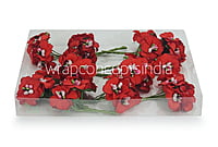 Flowers with Glitter Pollen Centre-Red