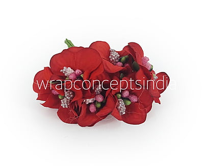 Flowers with Glitter Pollen Centre-Red