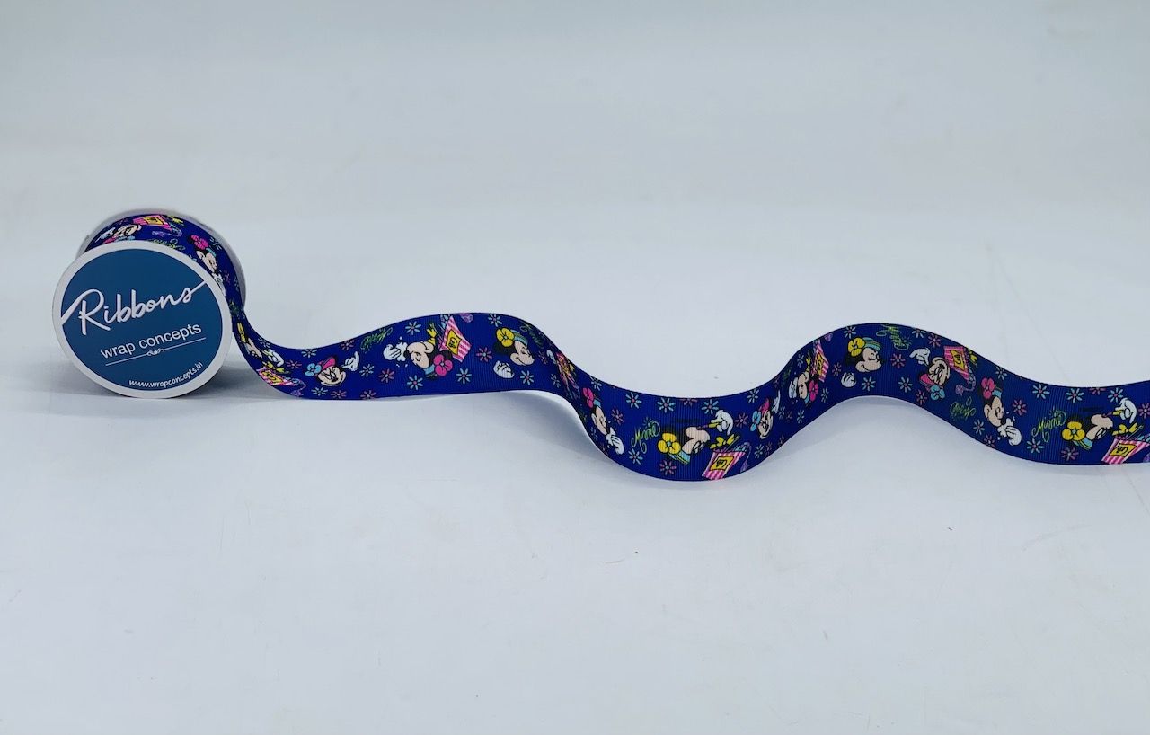 Deep Blue Mickey Minnie Ribbon