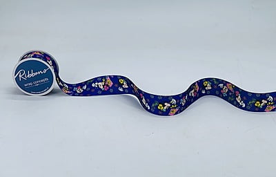 Deep Blue Mickey Minnie Ribbon