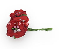 Flowers with Glitter Pollen Centre-Red