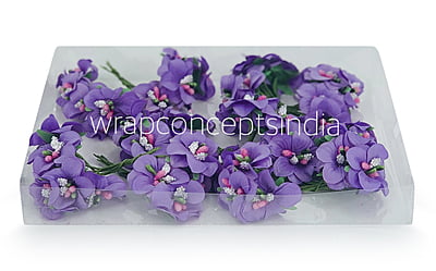 Flowers with Glitter Pollen Centre - Purple