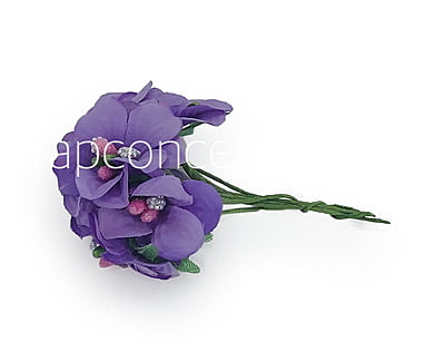 Flowers with Glitter Pollen Centre - Purple