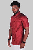 Red Printed Lustrous Shirt