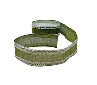 Olive Burlap with Lace Edges