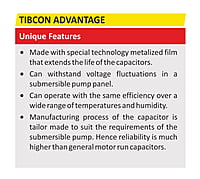 Tibcon 72 MFD 440 V Capacitor for Submersible Pump