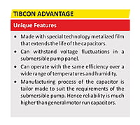 Tibcon 45 MFD 440 V Capacitor for Submersible Pump