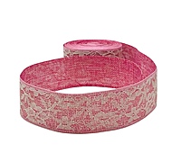 Rosy Jute Ribbon with Net Lace