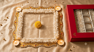 SET OF RANGOLI STRIPS & METAL DIYAS