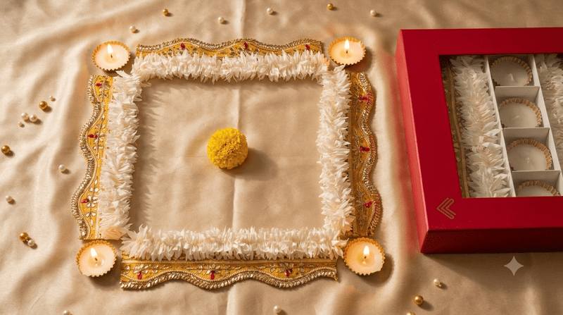 SET OF RANGOLI STRIPS & METAL DIYAS